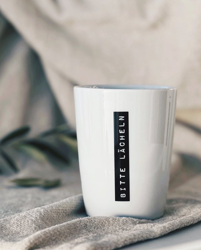 Becher Tasse Porzellan Herzensmensch - For You -  Soulmate - Alltagsheld - Bitte lächeln - Ciao Kakao - Teatime - But first coffee - Workmode - Weekenmode - Muntermacher