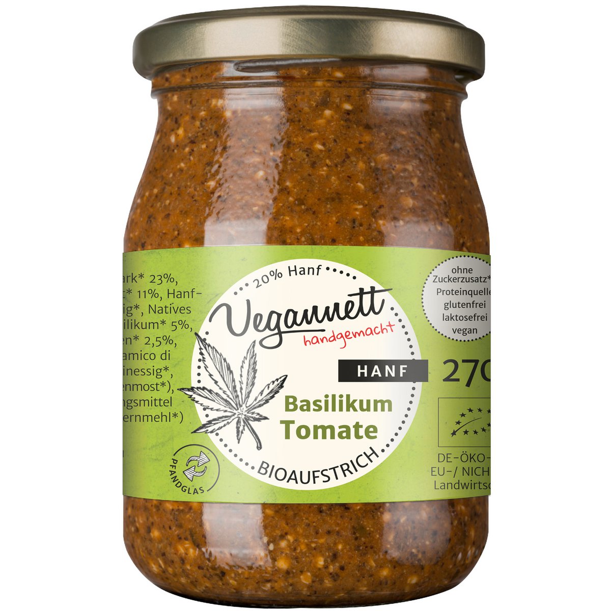 Basil tomato hemp organic spread