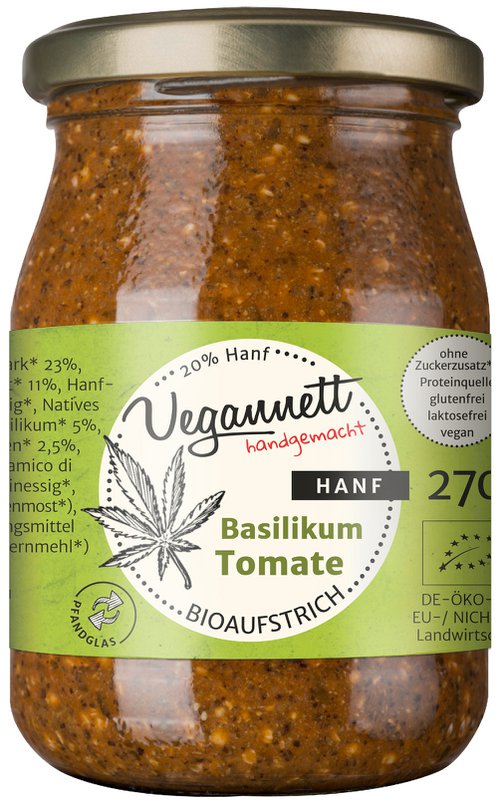 Basil tomato hemp organic spread