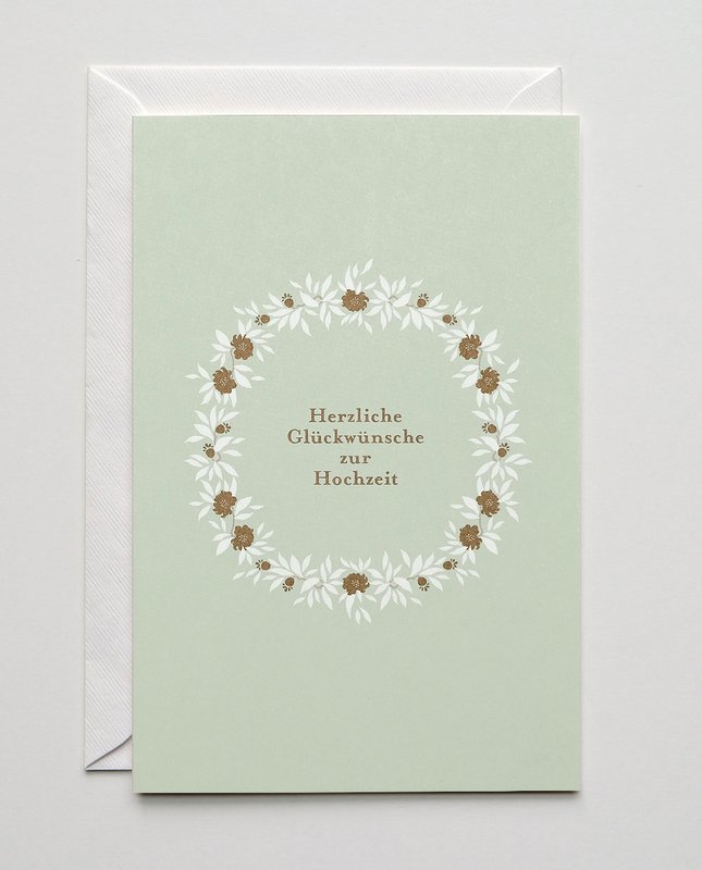 Hochzeitskarte Goldene Blüten