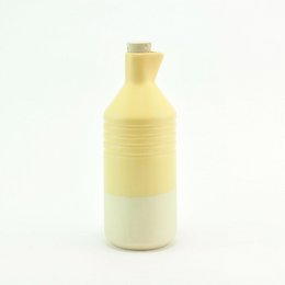 Botella de gres esmaltado amarillo