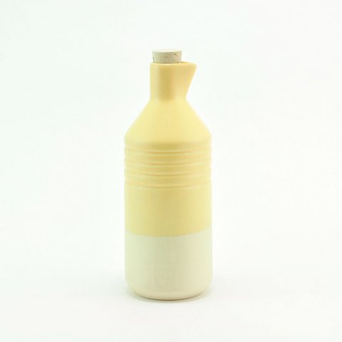 Enameled stoneware bottle yellow