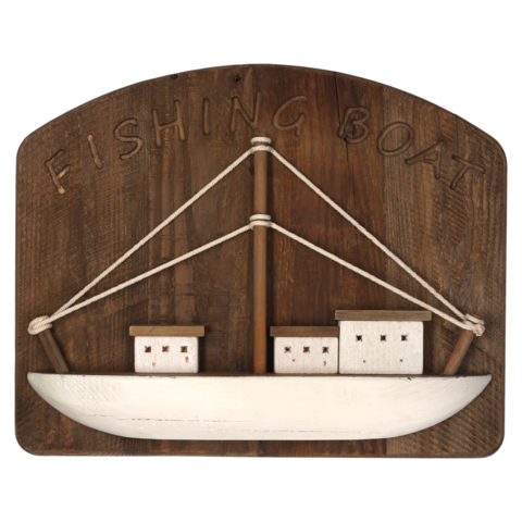 Holzschild „Boot“ 49 x 39 x 8 cm