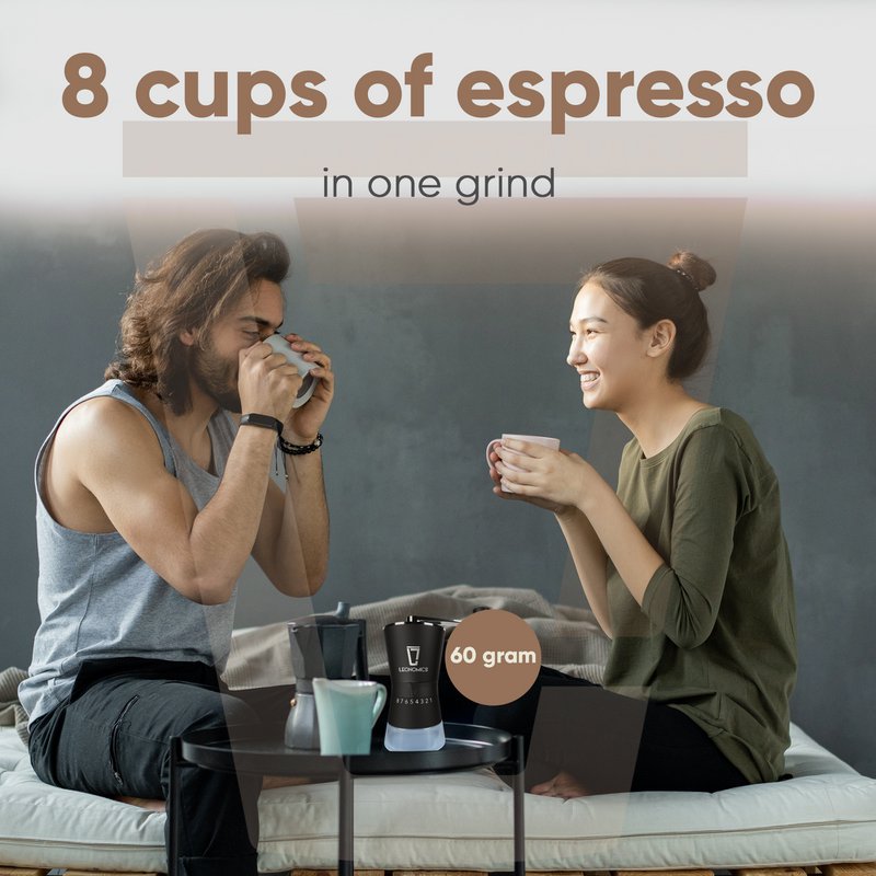 Manual Ceramic Coffee Grinder with 8 Adjustable Grinding Modes