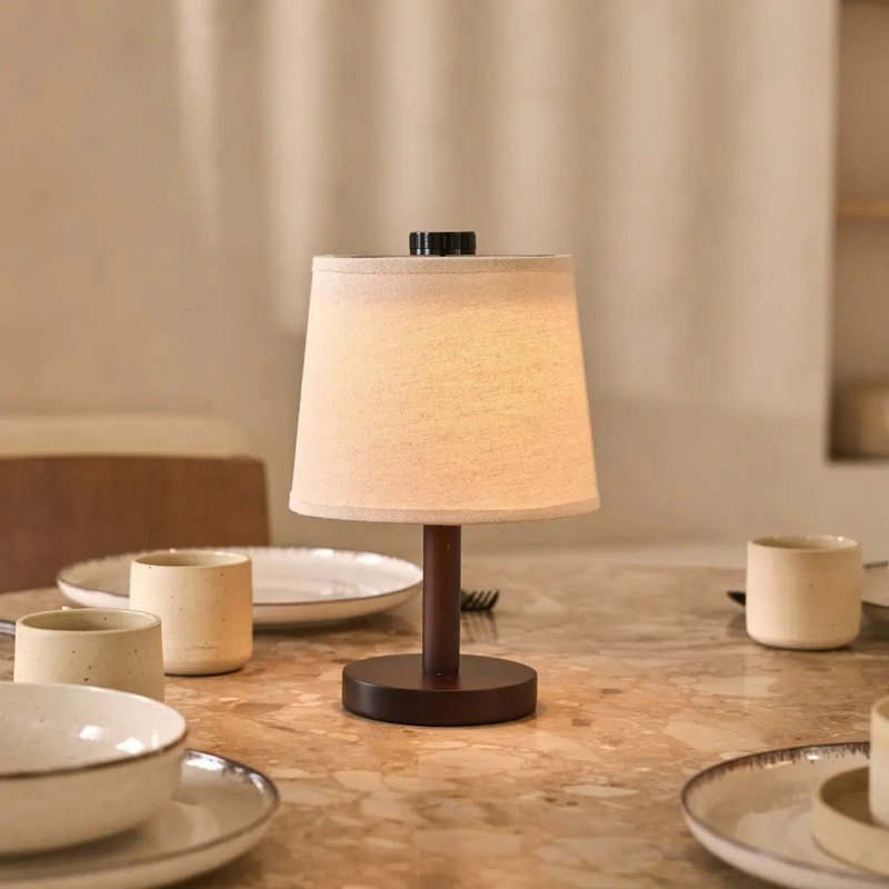 Rover dunkelbraune wiederaufladbare Holzlampe