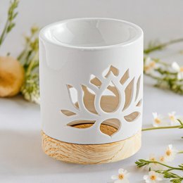 Céramy Series Parfumebrænder – Åkande – Lakeret keramisk lysestage – Spredning af duftvoks, æteriske olier – Dekorativ gaveidé