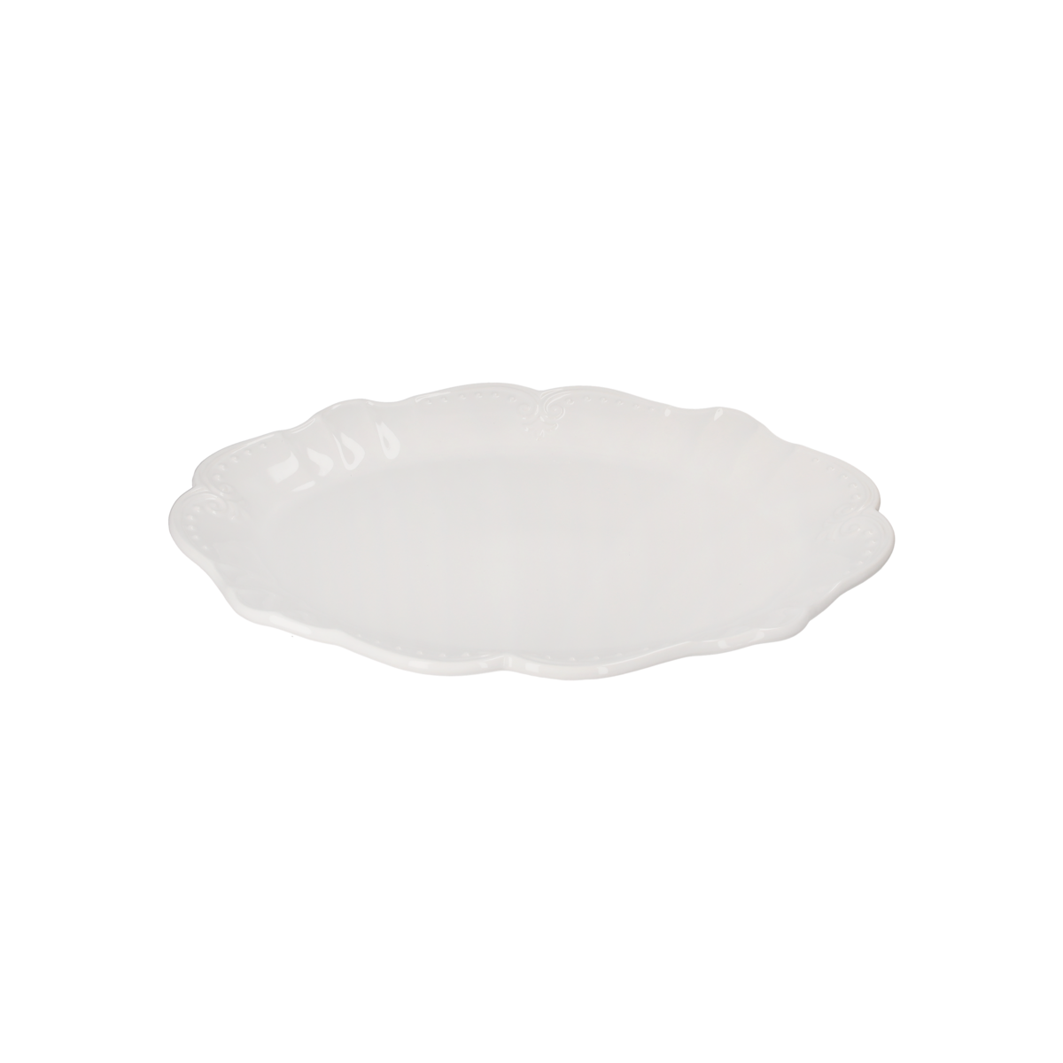 White Ceramic Serving Tray 40x31 cm