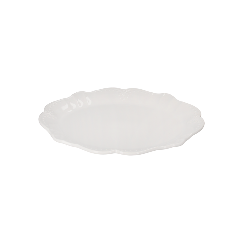 White Ceramic Serving Tray 40x31 cm