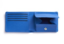 Portafoglio Minimalista Azzurro Con Tasca Portamonete