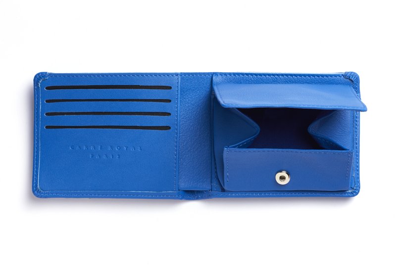 Portafoglio Minimalista Azzurro Con Tasca Portamonete