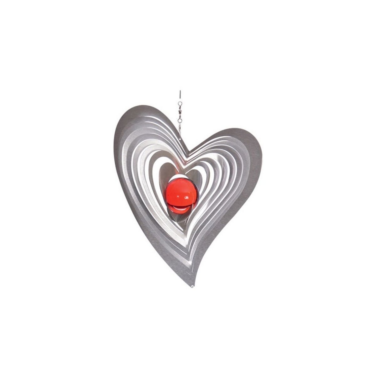 Windspinner, BlinQ Art, Hart/Heart, RVS, Swing, 735461, 162 x 169 mm, Glaskogel 35 mm
