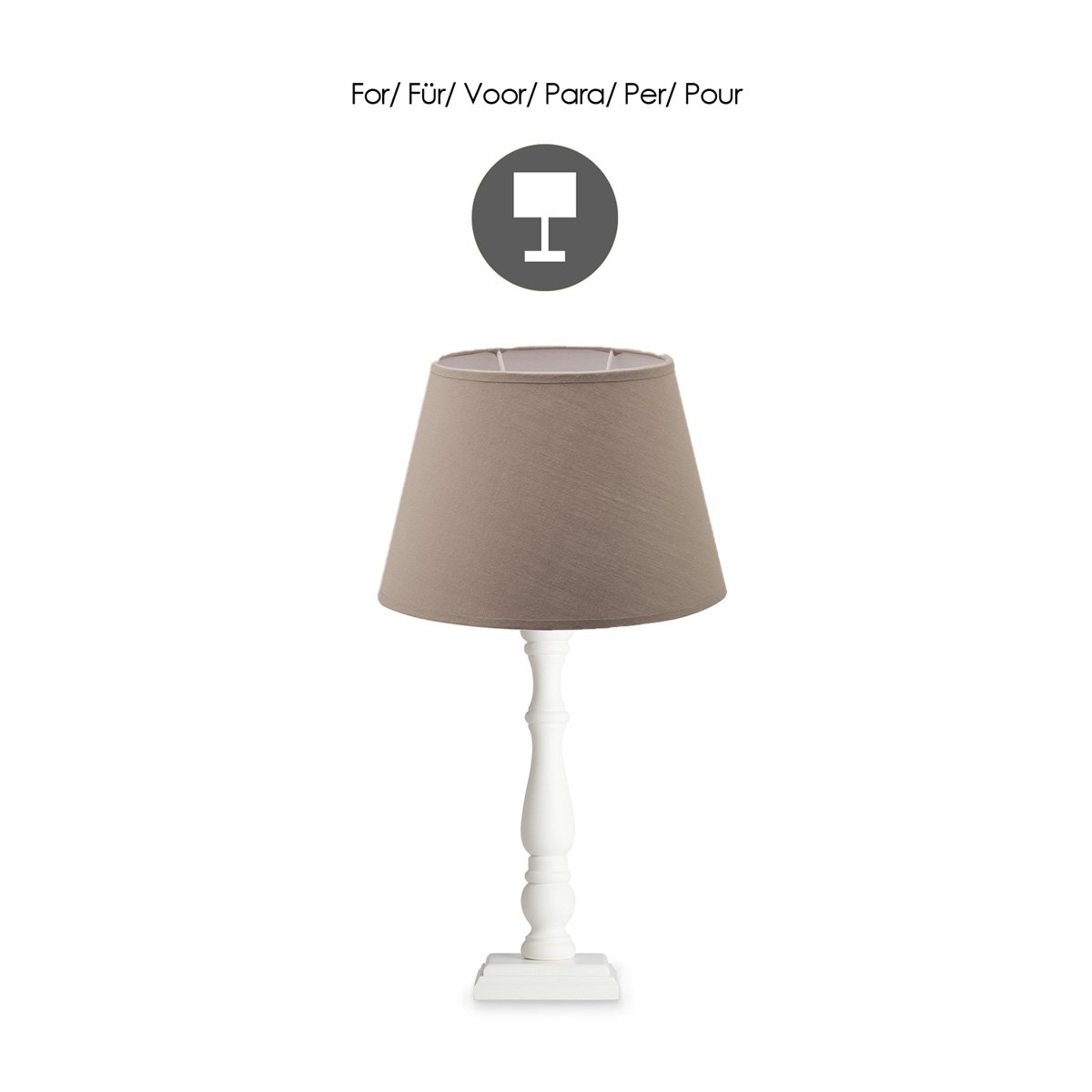 Home Sweet Home Lampshade Largo oval taupe - W:24xD:14xH:16cm