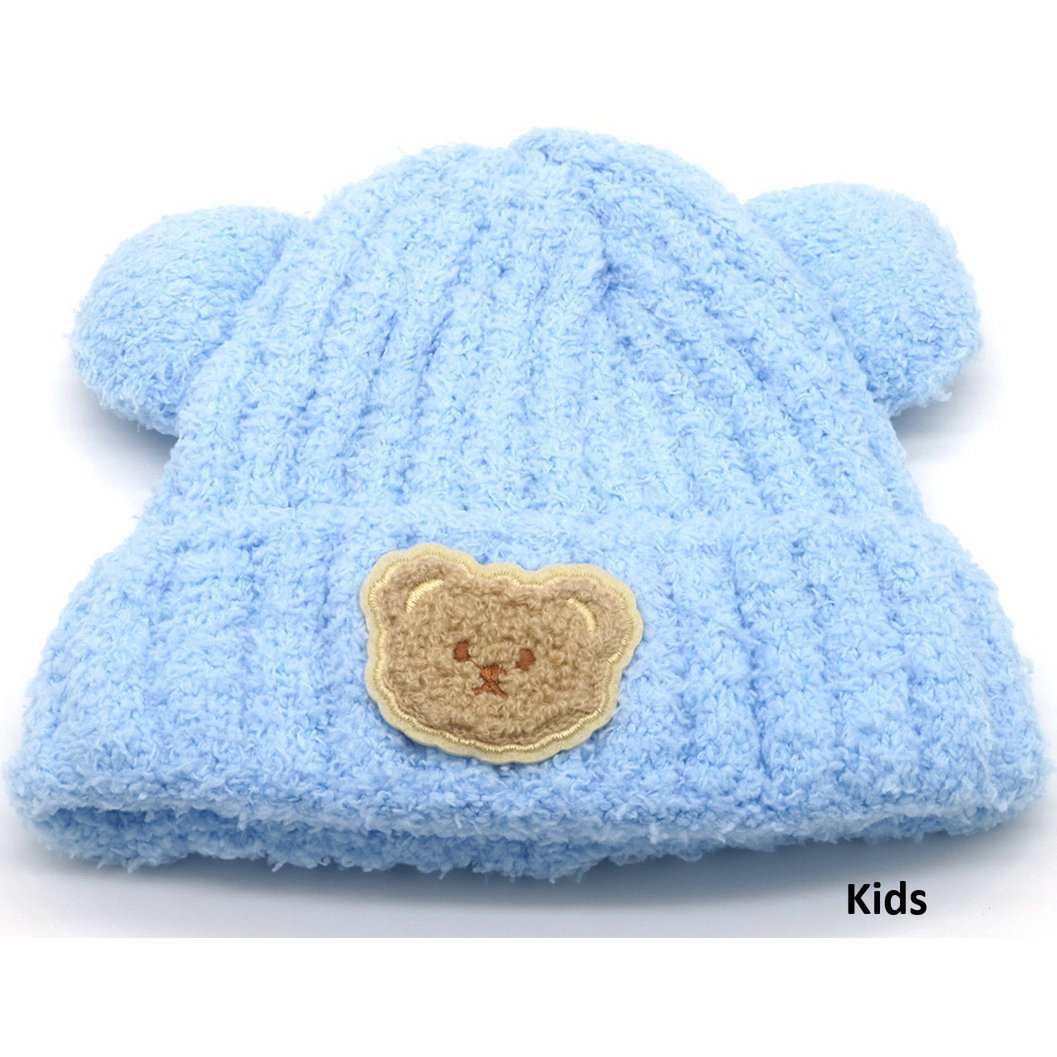 T-A4.1 HAT1001-003-1 Gorro con Oso para Niño Azul