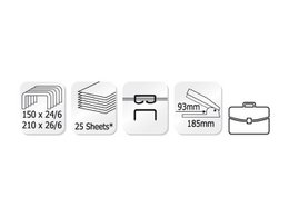 Zszywacz Kangaro Trendy-210 czarny max 25 kartek, 24/6 26/6
