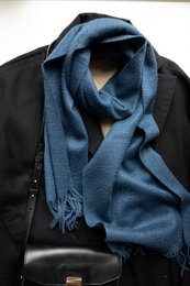 Fin vævet - 100% cashmere vævet tørklæde med frynser