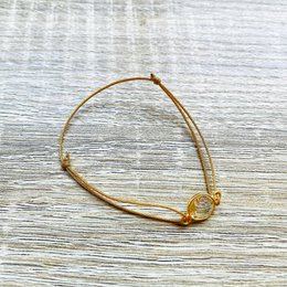 Alba natural stone silver gilt sliding cord bracelet