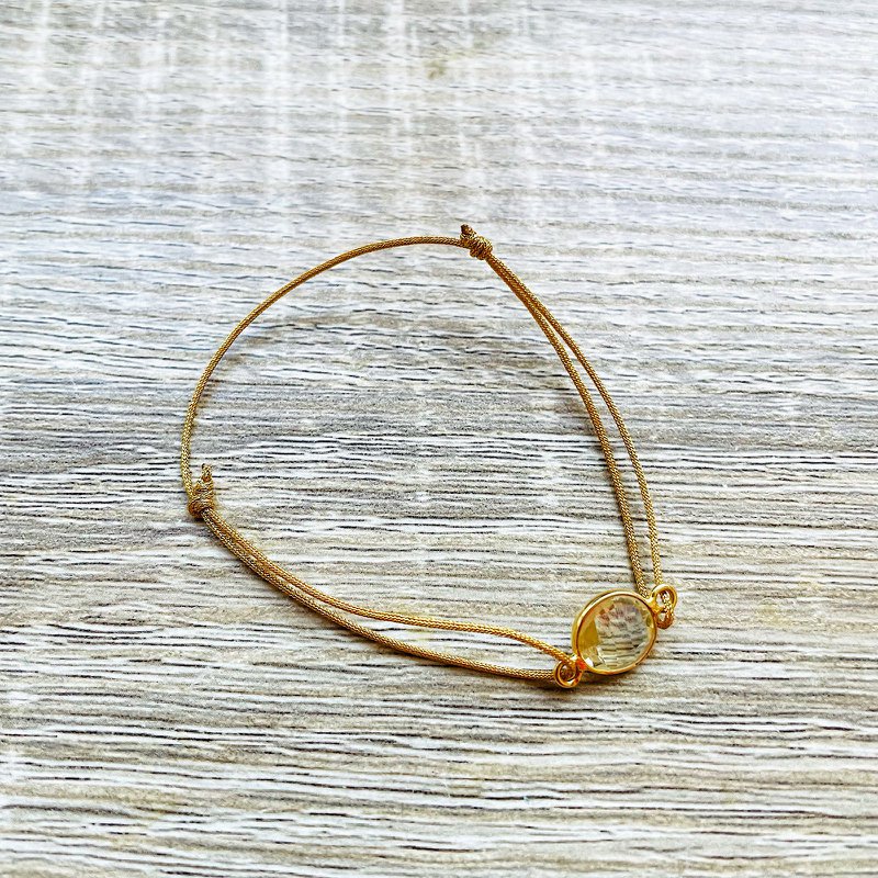 Alba natural stone silver gilt sliding cord bracelet