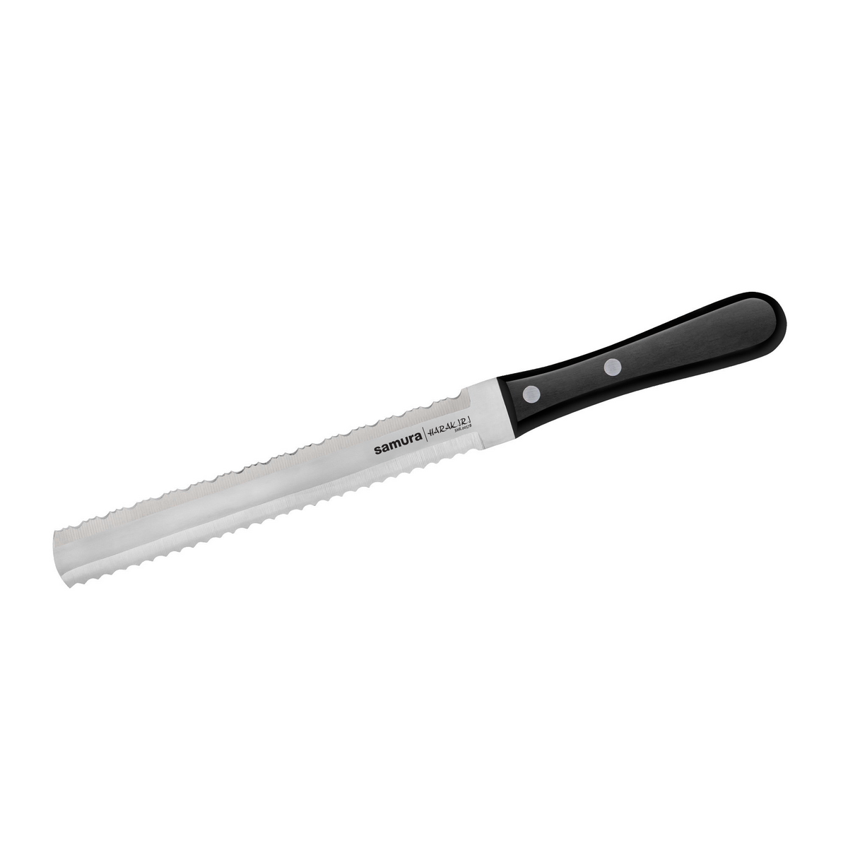 Samura Harakiri Knife Set, 3 pcs, Utility, Two-sided Saw & Chef's Knives, Black Handle