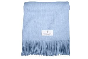 Light blue wool and acrylic scarf