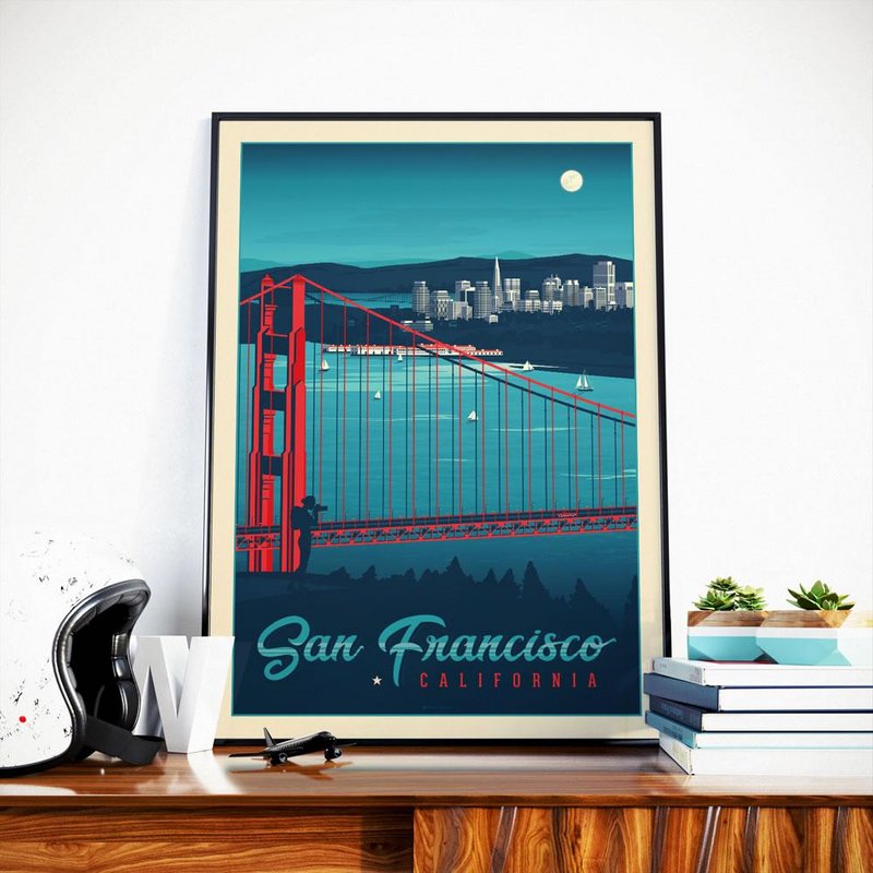 Vintage Poster van San Francisco | Poster Stad San Francisco Californië Verenigde Staten