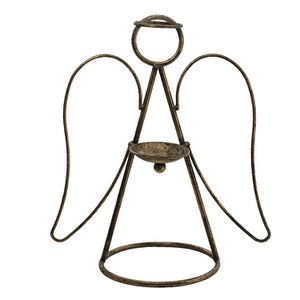 Candlestick angel 38x18x33 cm copper -colored metal candle stand