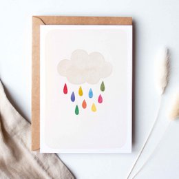 Foldekort "Farverig Wolke"