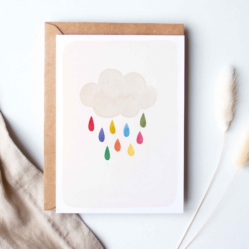 Foldekort "Farverig Wolke"