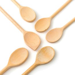 6 Piece Wooden Kitchen Spoon Set 20cm - 35cm