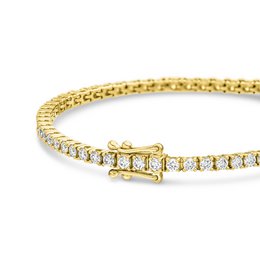Tennis bracelet yellow gold, 3.42ct diamonds, 17.0 cm