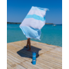 TOWEL TO GO BALI Cotton Beach Towel 180x100 cm | Quick Dry | Turquoise / Grey | with Gift Box
