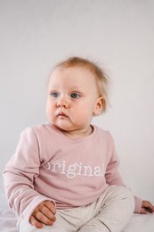 Pink Organic Baby Oversize Sweater With Print