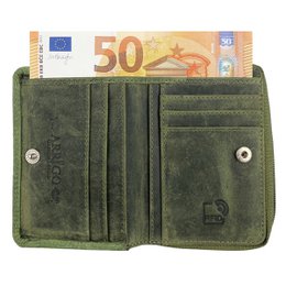 Wallet Women - Buffalo Leather - Leather - RFID - Flower Print - In 5 Colors