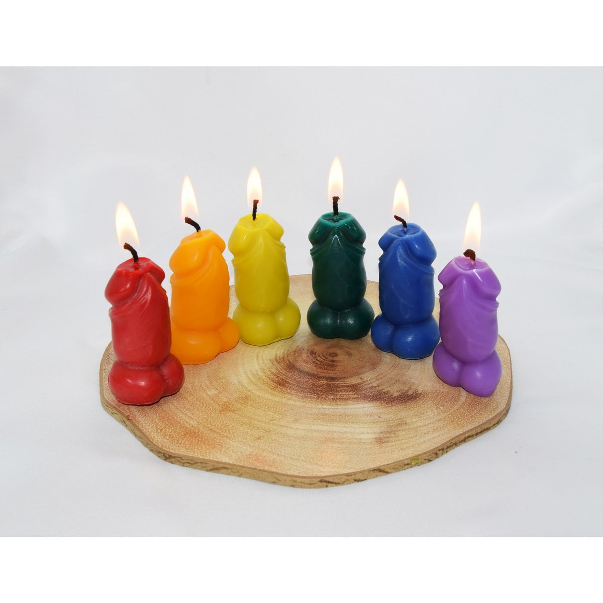 Juego de velas de pene arcoíris LGBTQ de 2"