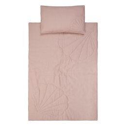 Linnen schelp kinderovertrekset "Poederroze" Groot formaat