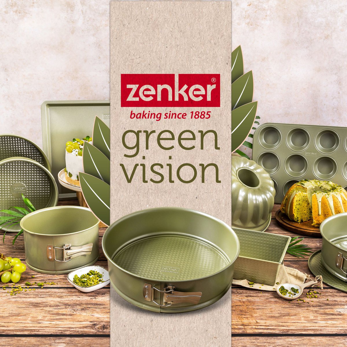 Zenker Green Vision double-bottomed savarin and springform pan 26 cm