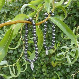 Bracciale mamma e figlia ematite e argento placcato
