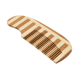 Bambus-Friseurset 3-teilig Stripe Natur/Walnuss