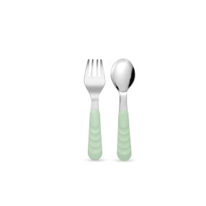 Mobi - Toddler Fork & Lepel Set Sage - Green