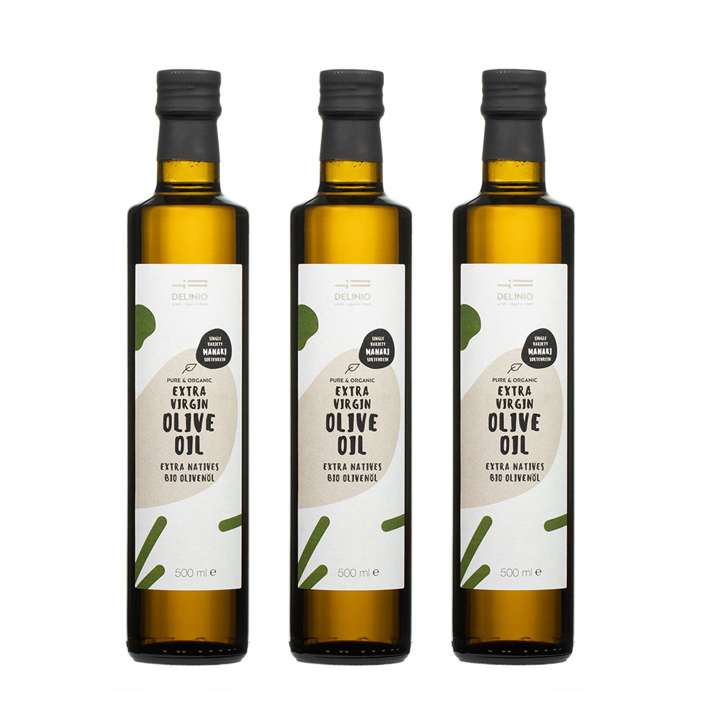 Ekstra jomfru økologisk olivenolie Manaki, 500 ml