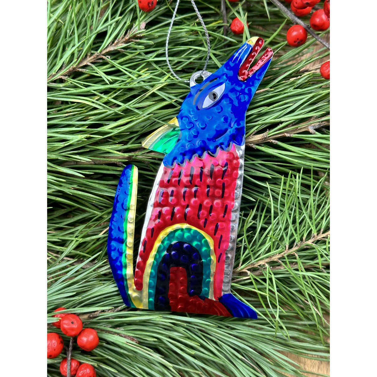Kojote – Ornament aus Weißblech