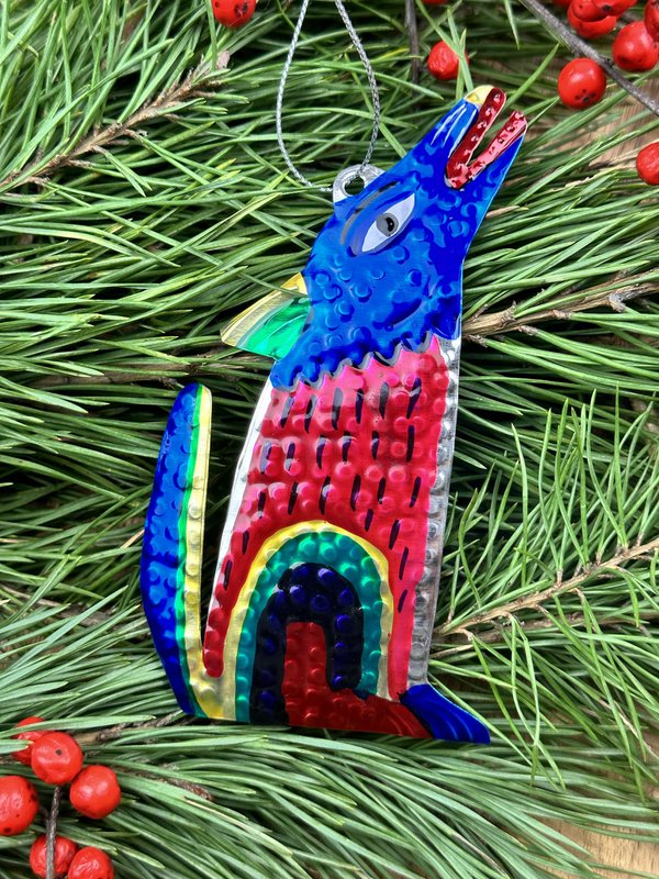 Kojote – Ornament aus Weißblech