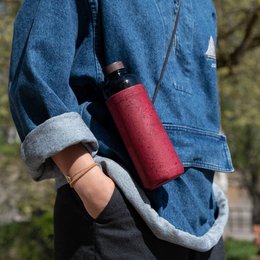 Water bottle - wine red cover - 600ml