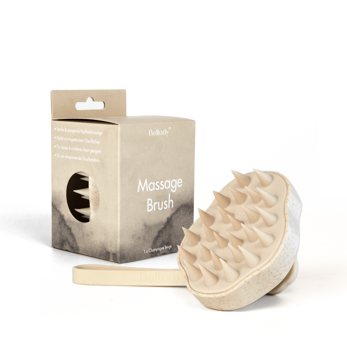 Kopfmassagebürste Beige - Bellody® (1 Stück - Champagne Beige)