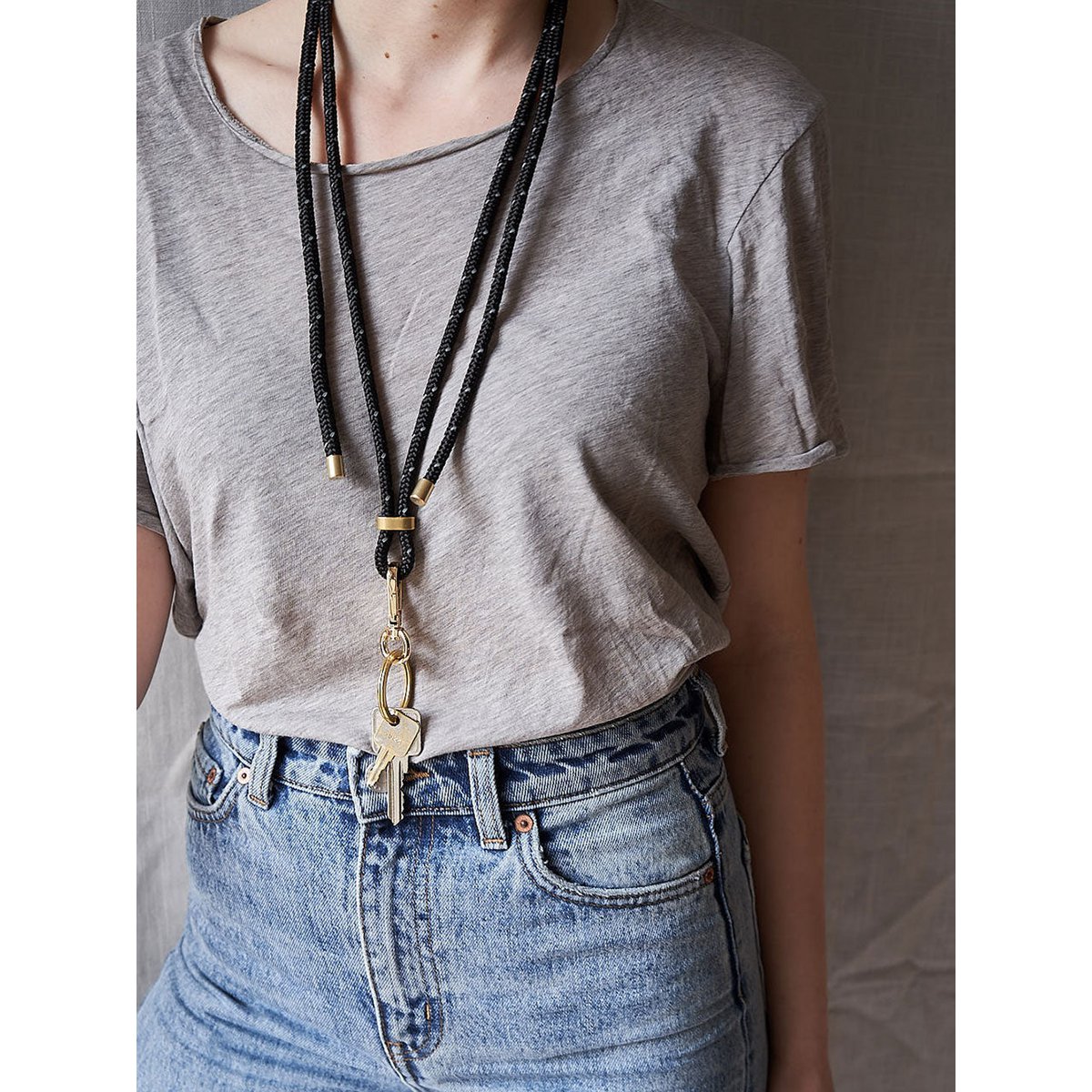 LANYARD SLEUTELHOUDER (ZWART REFLECT)