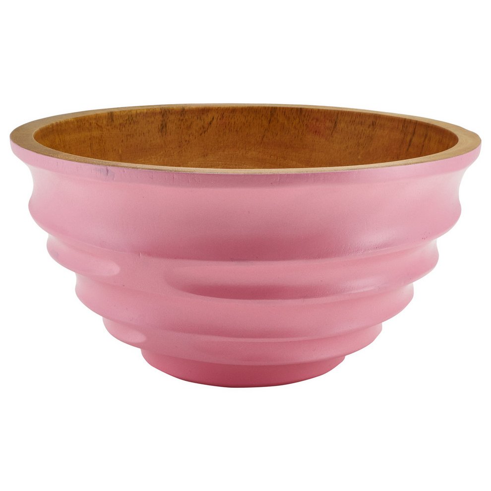 Cuenco de madera - frutero - ensaladera - Modelo Twist - rosa