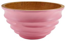 Holzschale - Obstschale - Salatschale - Modell  Twist – rosa