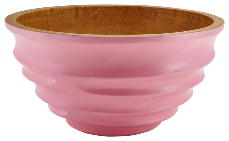 Træskål - frugtskål - salatskål - Model Twist - pink