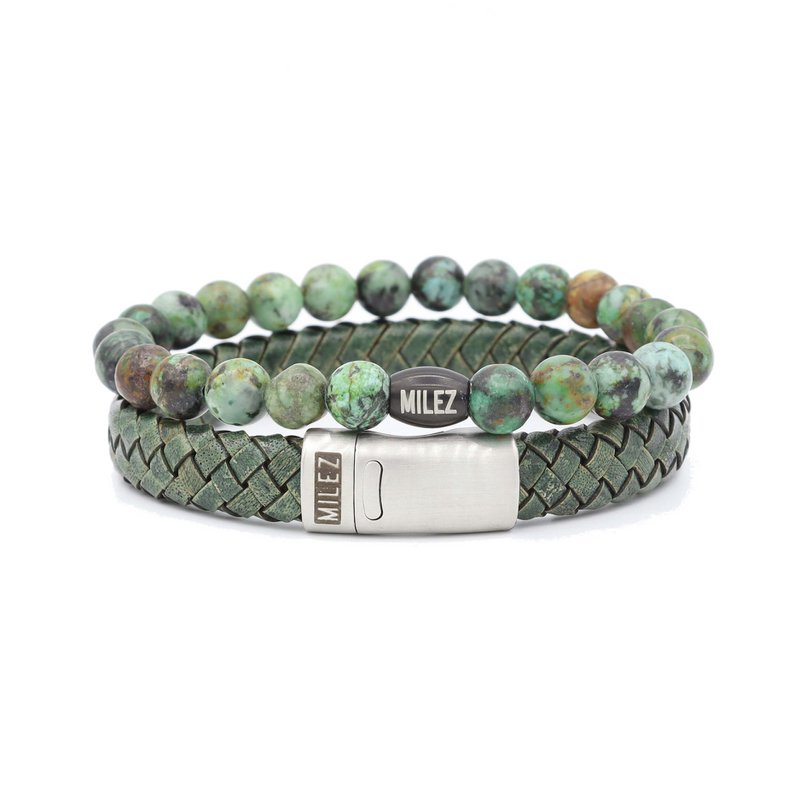 Men's bracelets Set 'Green Ground'