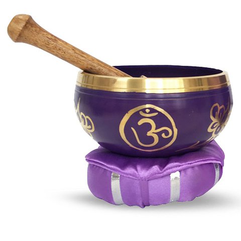 Brass Singing Bowl with Stick & Cusion  12 Cm Crown Chakra /