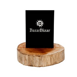 Handcrafted teak root card holder with intricate laser-cut design. Durable and stylish storage for cards, cash, and other small items.